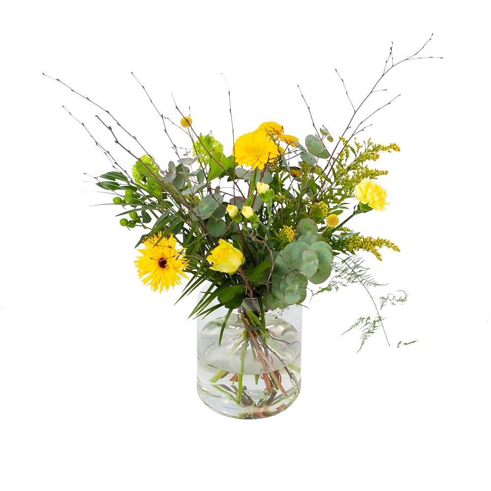 Boeket Vrolijk Geel Middel 3 Boeket Vrolijk Geel Middel