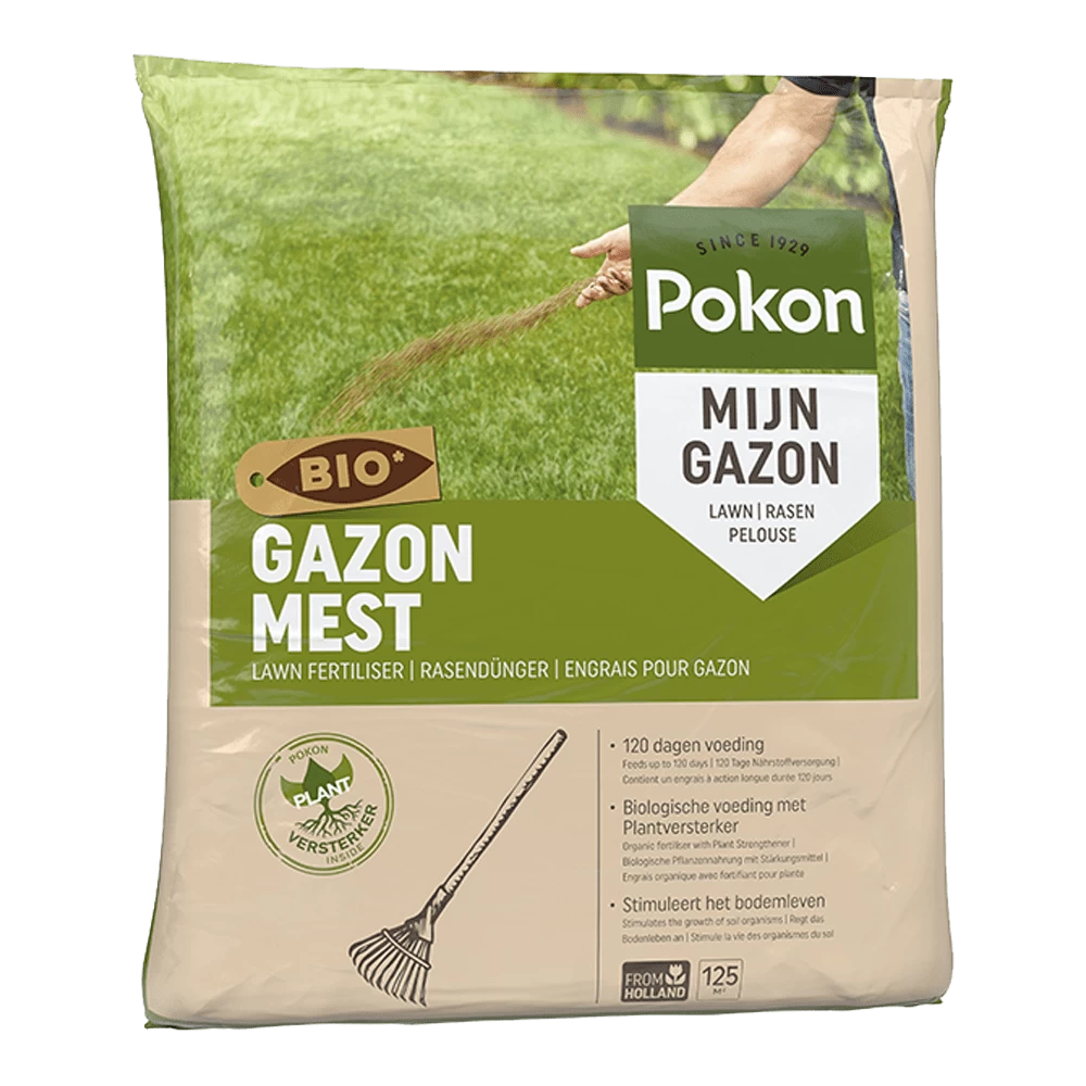 Pokon Bio Gazonmest 8,4kg Voor 125mu00b2 - Gazonmeststof