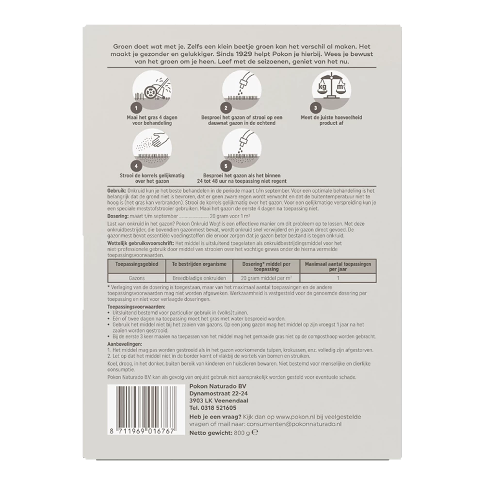 Pokon Onkruid Weg! 800gr Voor 40mu00b2 - Onkruid En Aanslag 4 Pokon Onkruid Weg! 800gr Voor 40mu00b2 - Onkruid En Aanslag - Afbeelding 2