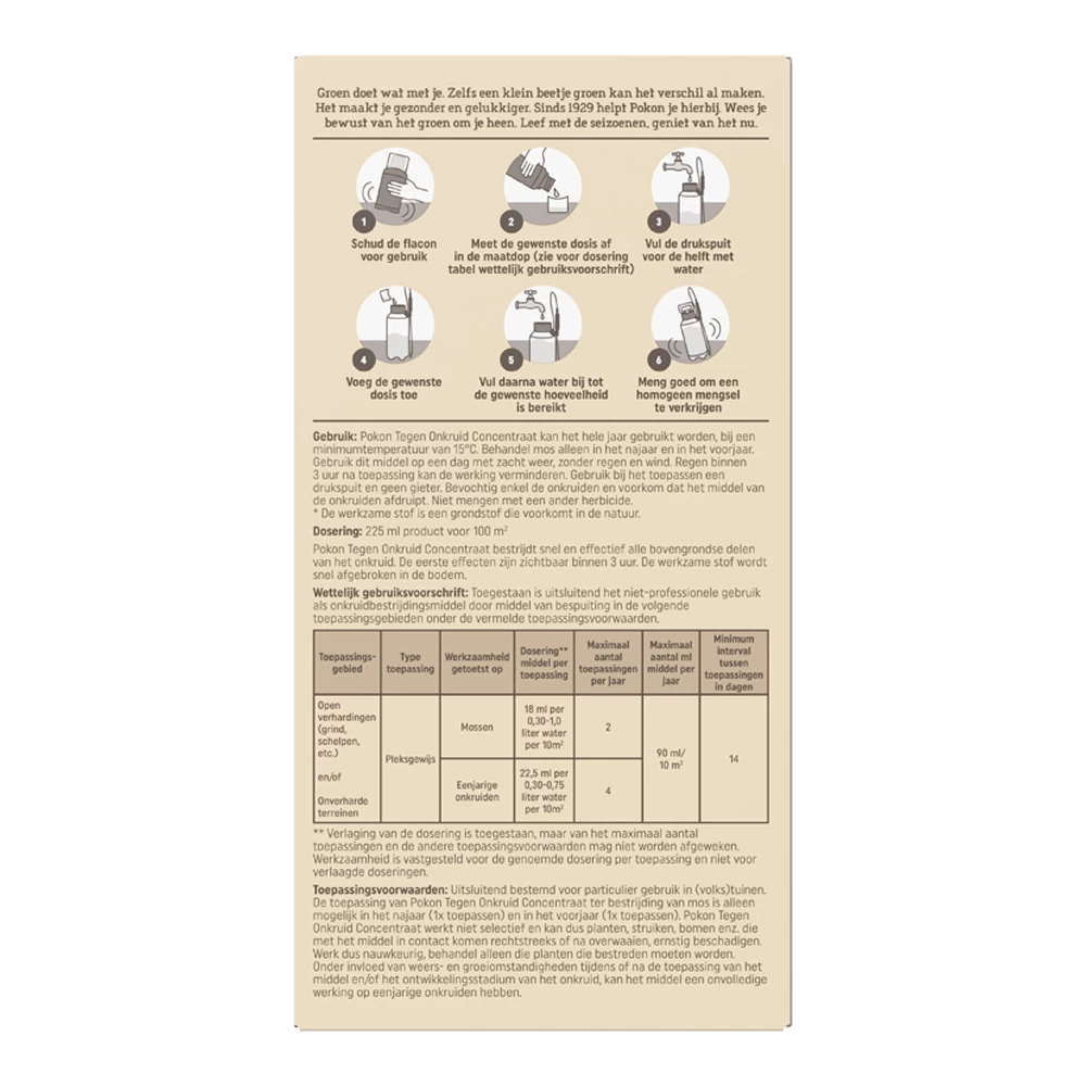 Pokon Tegen Onkruid Concentraat 225ml - Onkruid En Aanslag 4 Pokon Tegen Onkruid Concentraat 225ml - Onkruid En Aanslag - Afbeelding 2
