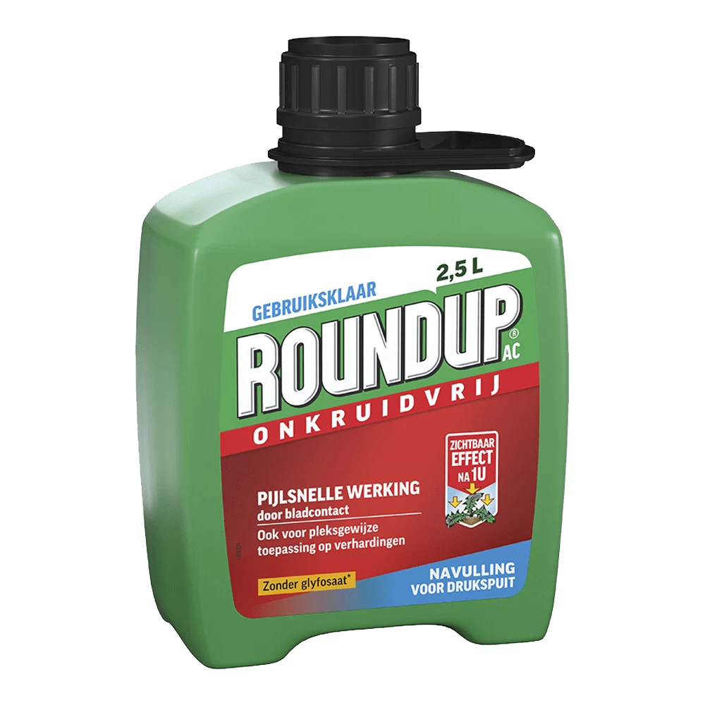 ROUNDUPu00ae AC Snel Onkruidvrij Onkruiddrukspuit Navulverpakking 2,5L - Onkruid En Aanslag