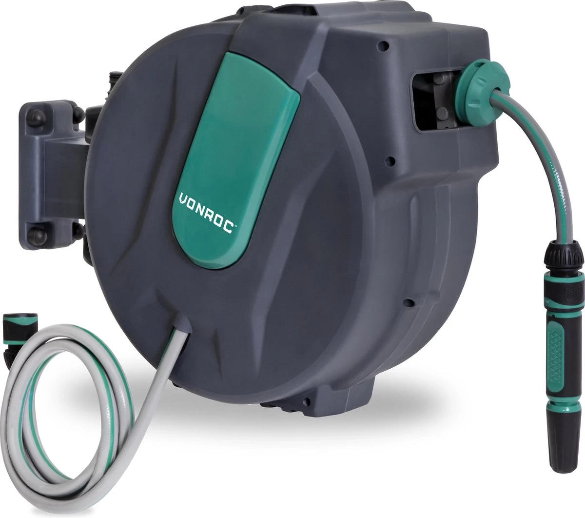 VONROC Automatische Slanghaspel – Incl. 25m Tuinslang, Aansluitslang, Spuitstuk, Koppelingen & Kraanaansluiting 3 VONROC Automatische Slanghaspel – Incl. 25m Tuinslang, Aansluitslang, Spuitstuk, Koppelingen & Kraanaansluiting