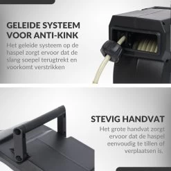 Buxibo - Wandslangenbox 20 Meter + 2 Meter - Tuinslang Met Haspel - 9 Sproei Standen - Slangenhouder 180° Draaibaar - Tuinslanghaspel Zwart+ Gratis Sproeier - Zwart -Tuin & Buiten Korting Winkel 1200x1200 75