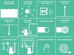 VONROC Dompelpomp/Waterpomp 300W - 6500l/h - Voor Schoon En Licht Vervuild Water - Met Vlotter 11 VONROC Dompelpomp/Waterpomp 300W - 6500l/h - Voor Schoon En Licht Vervuild Water - Met Vlotter -Tuin & Buiten Korting Winkel 1200x897